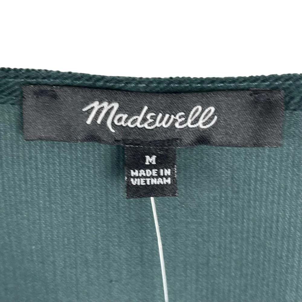 Madewell Forest Green V-Neck Blouse - Picture 11 of 14